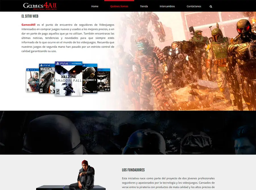 Diseño Web tienda online Videojuegos